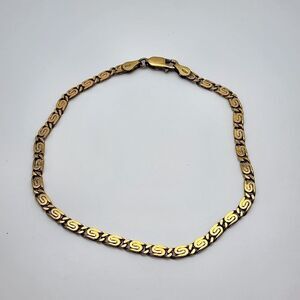 Gold Plated Sterling Silver FAS Snail Chain Bracelet